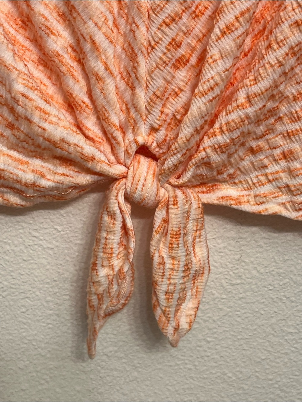 Ruby Rd. Peach Tie-Front V-Neck Blouse - Picture 5 of 8